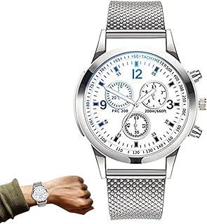 Relógio de quartzo para homens | Relógios de Negócios Relógios Relógios de Pulso Cronógrafo à Prova D' Água | Relógios de pulso de quartzo inoxidável, relógios de negócios masculinos de luxo Pengzi