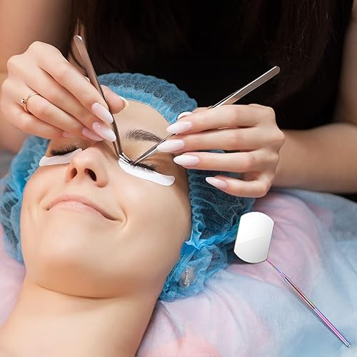 Miniatura 5 de Espejo de pestañas, espejo para pestañas, espejo cuadrado grande, de acero inoxidable, herramientas de pestañas, extensiones de pestañas (color