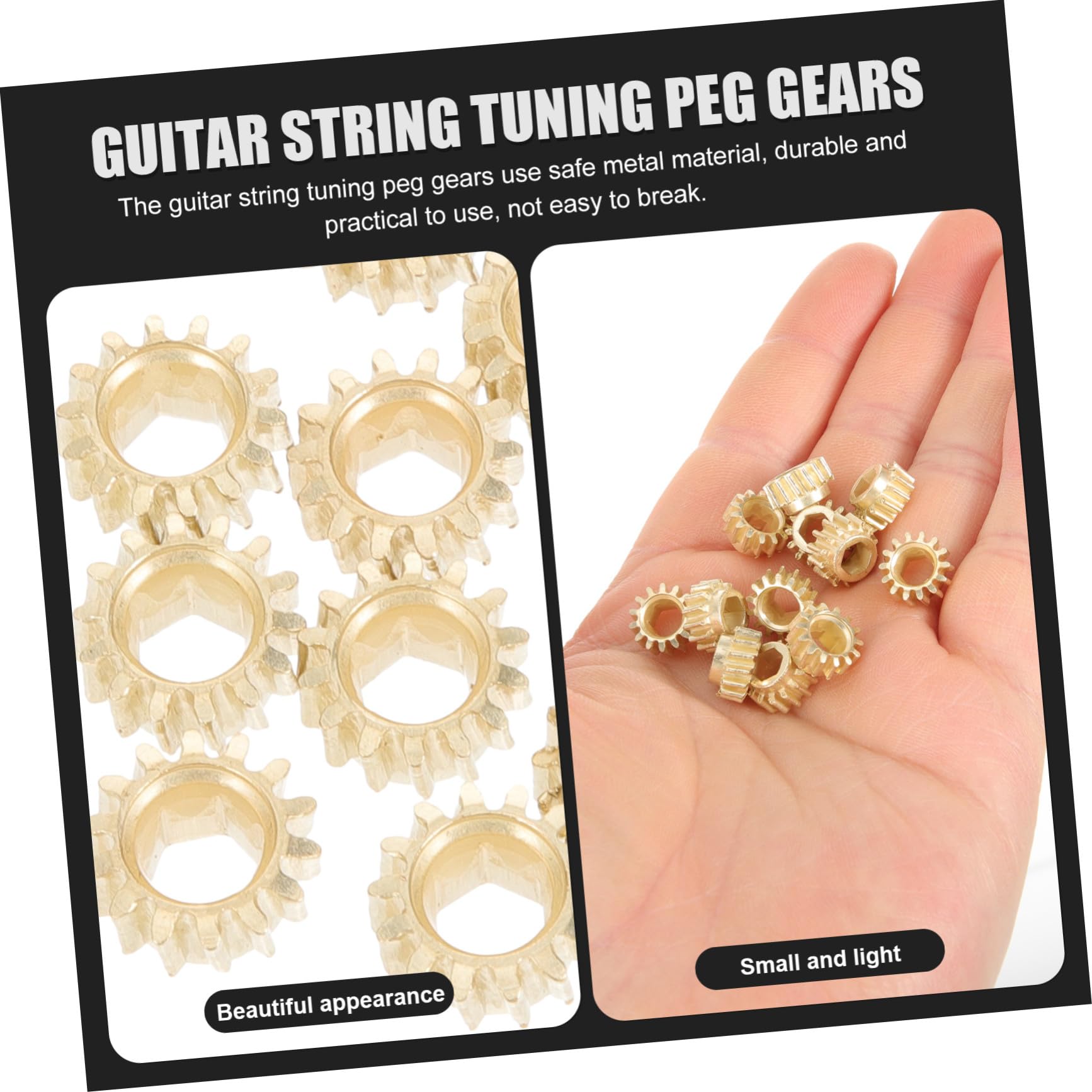 Clavijas de Afinación Doradas para Guitarra Clásica 12 Piezas de Metal Agujero Hexagonal y Relación 1:14, Prácticas y Resistentes para Accesorios de Guitarra