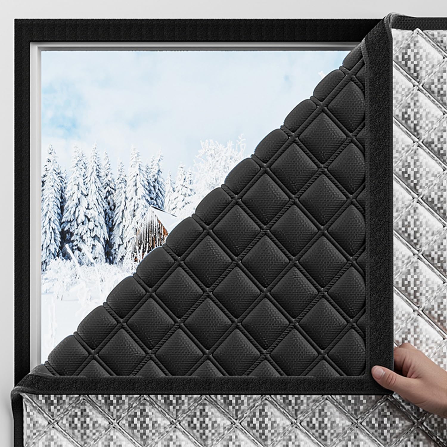 Generico Kit di Isolamento per Finestre Invernali in Oxford, Copertura per Finestra Isolante Contro Freddo Tende Isolante Termico per Finestre Pellicola Termica per Soggiorno Balcone(205x220cm)