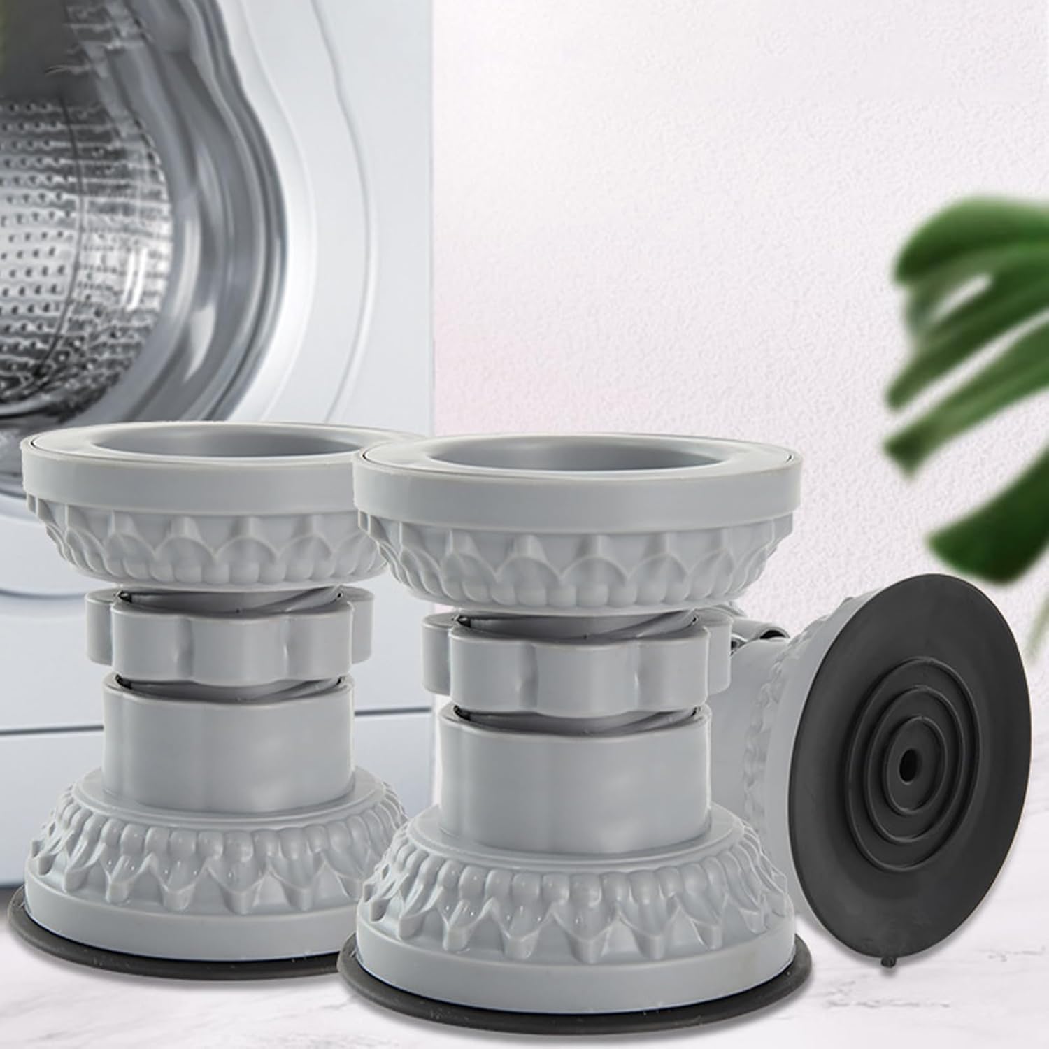4 Pcs Anti Vibration Pads for Washing Machine, Shock and Noise Cancelling Base Foot Pads Non Slip Heighten Anti Vibration Pads Stabilizer Washing Machine Support Prevent Moving Sha