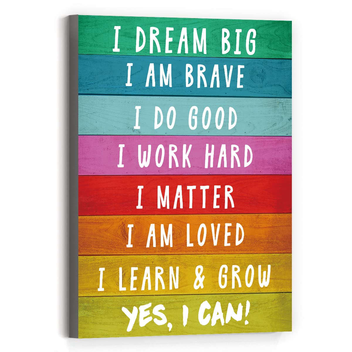I Dream Big Canvas Wall Art,Positive Affirmations Wall Decor for Kids,Inspirational Quote Canvas Framed Wall Art Ready to Hang for Nursery Home Kid