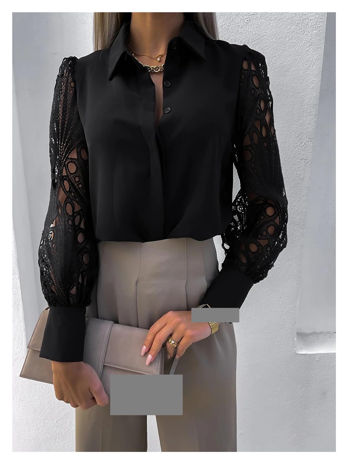 Copricostume Donna Camicetta Elegante In Chiffon Tinta Unita Da Donna | Camicia ampia casual a maniche lunghe con scollo a V, tuniche da donna for ufficio, top oversize(Purple,XXL)