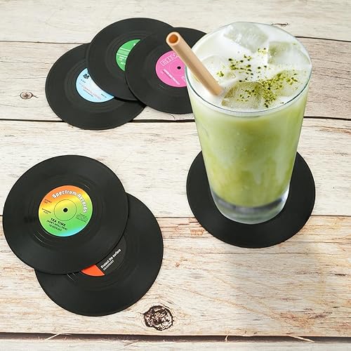 Miniatura 2 de Divertidos posavasos retro para discos de vinilo para bebidas, música creativa, para amantes de la música, decoración del hogar, inauguración de la