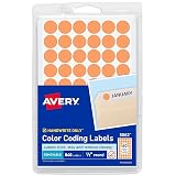 Avery Handwrite Only Removable Round Color-Coding Labels, 1/2 inch Dia, Neon Orange,840/PK – view 1