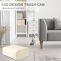 Vista 2 de UUJOLY Cubo de basura pequeño para baño con tapa, papelera delgada, bote de basura, contenedor de plástico, cesta de basura para cocina, cuarto