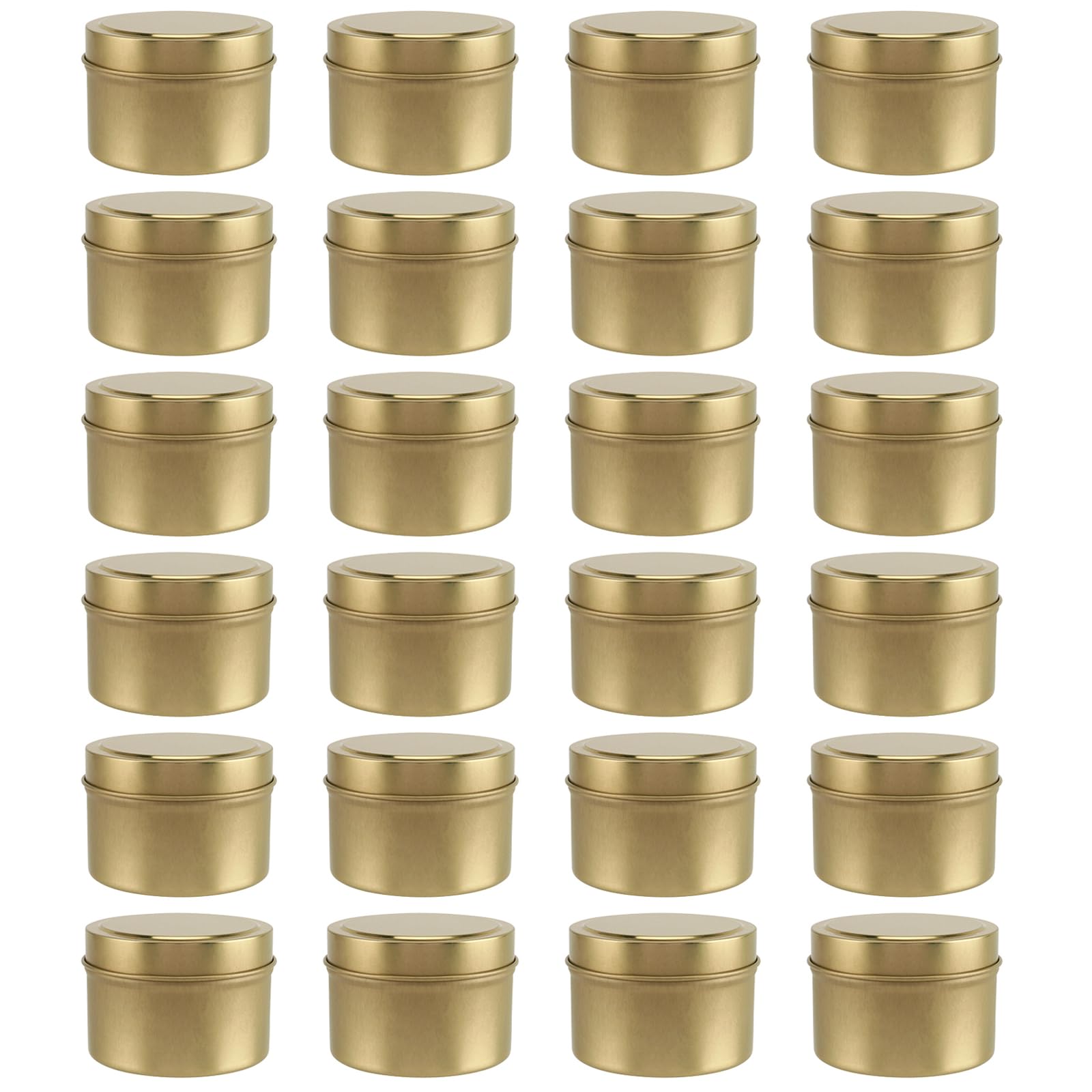 Lot de 24 bocaux à bougies vides dorés avec couvercle, 120 ml, récipients à bougies pour la fabrication de bougies