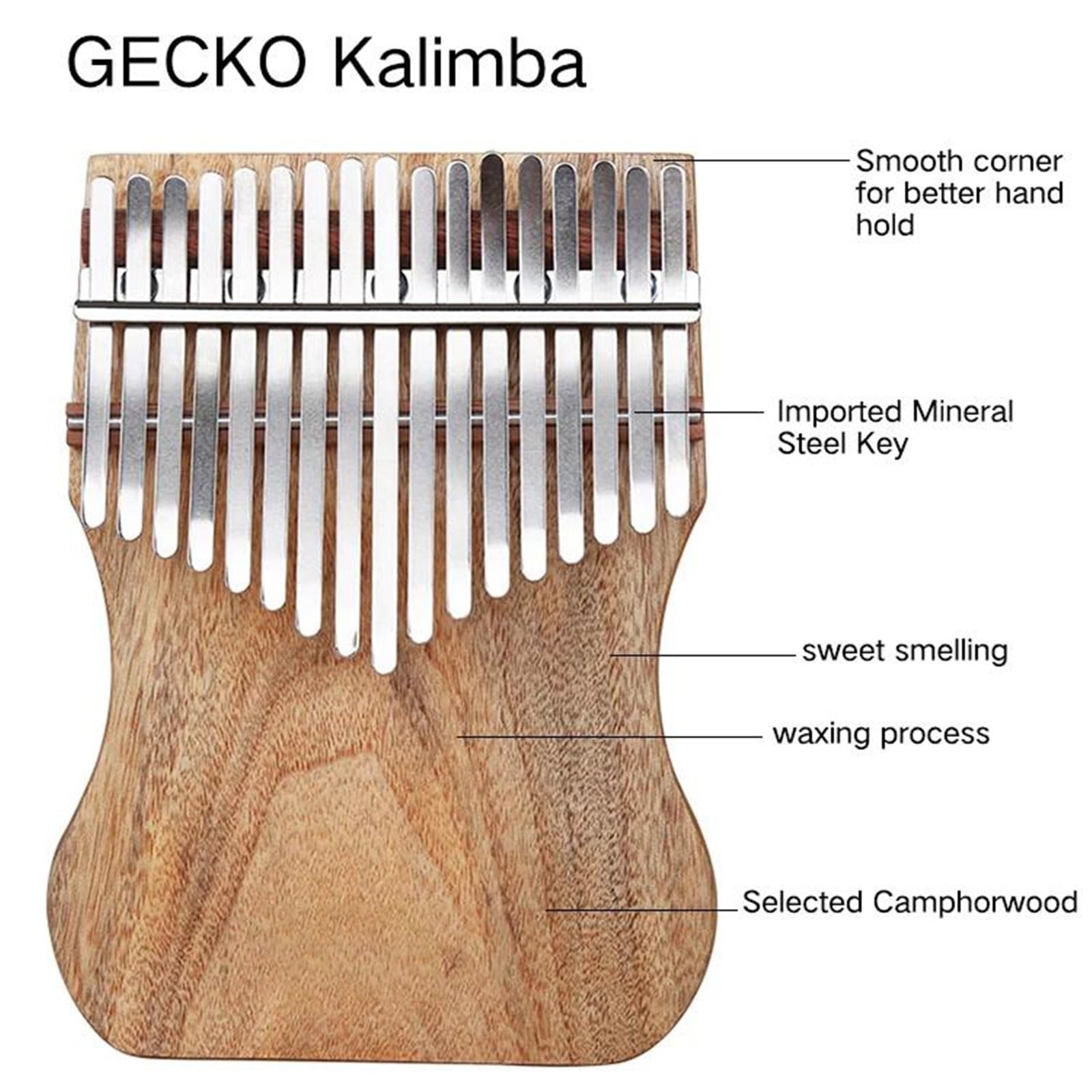 Kalimba Fortepian 17-klawiszowa Kalimba Z Drewna Kamforowego Z Pełnym Fornirem I Instrukcją Oraz Przenośnym Pianinem Do Strojenia Młotka
