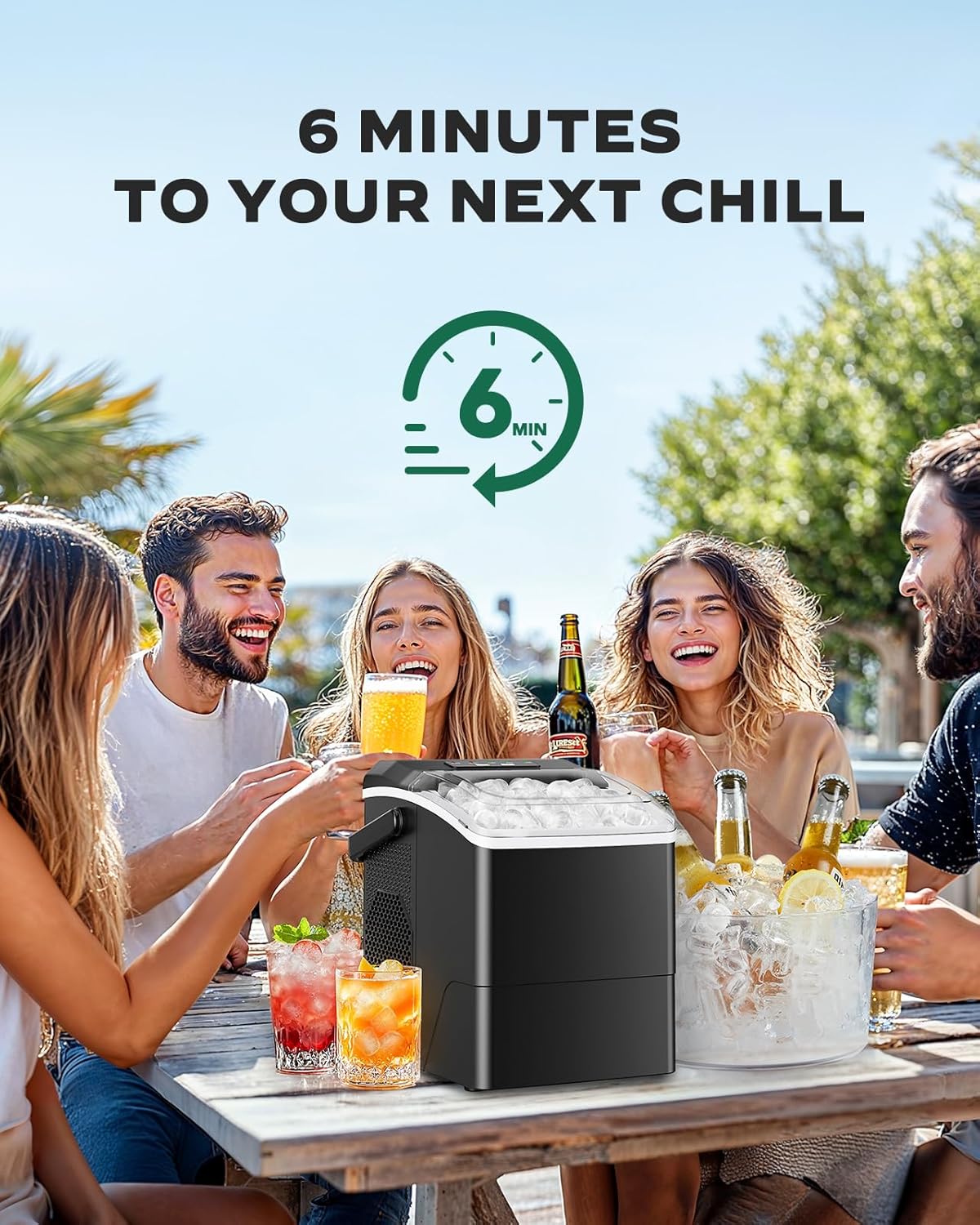 Totnz Ice Makers Countertop,26 Lbs/24 Hrs, Portable Countertop Ice Maker with Self Cleaning Function,Ice Maker for Kitchen/Office/Parties - Image 3