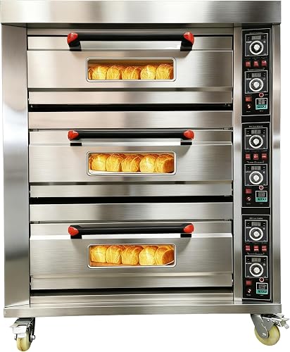 EQCOTWEA Commercial 3-Layer Pizza Oven 19.8kW