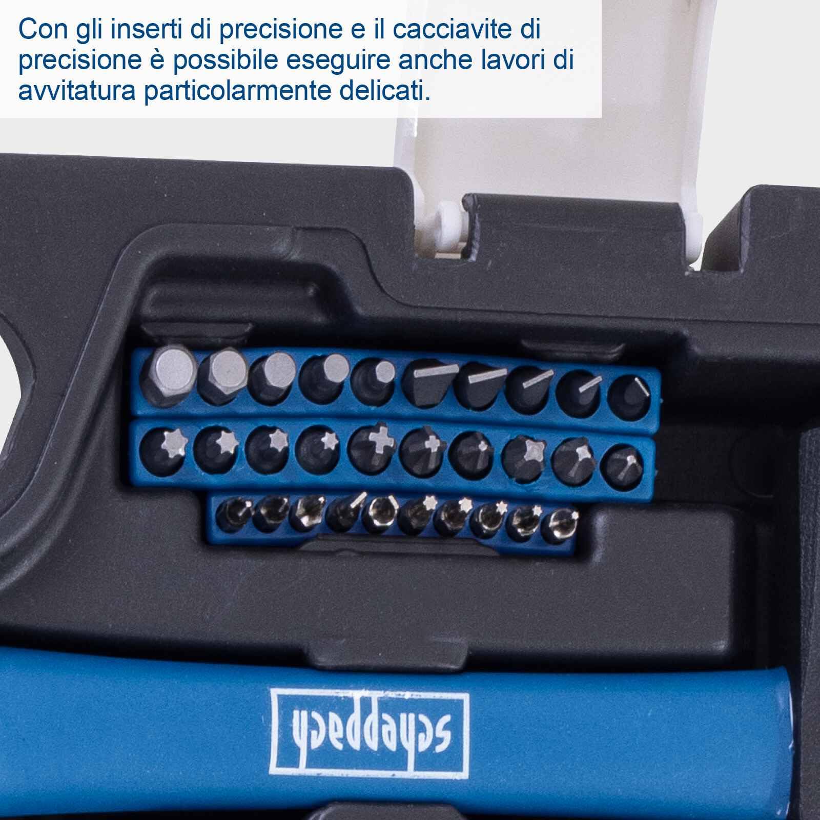 Scheppach cassetta degli attrezzi WZK120 | Set di utensili da 97pezzi in una robusta valigetta in plastica | Utensili con impugnatura gommata | Inserti bit, cacciaviti bussole esagonali e molto altro.