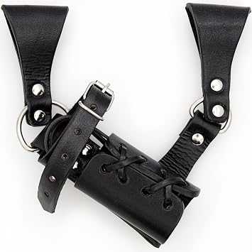 Armory ReplicasTM - Handcrafted Leather Sword Frog Medieval Costume LARP Adjustable Buckle & Corded Weapon Belt Holster Holder