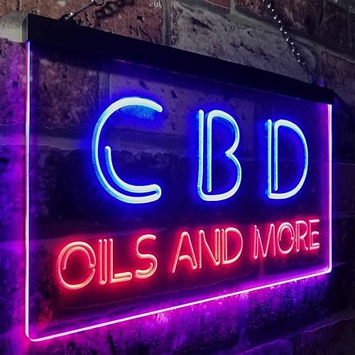 Miniatura 3 de ADVPRO CBD - Letrero de neón LED de doble color, decoración de pared abierta, azul y rojo, 16 x 12 pulgadas, st6s43-i1091-br