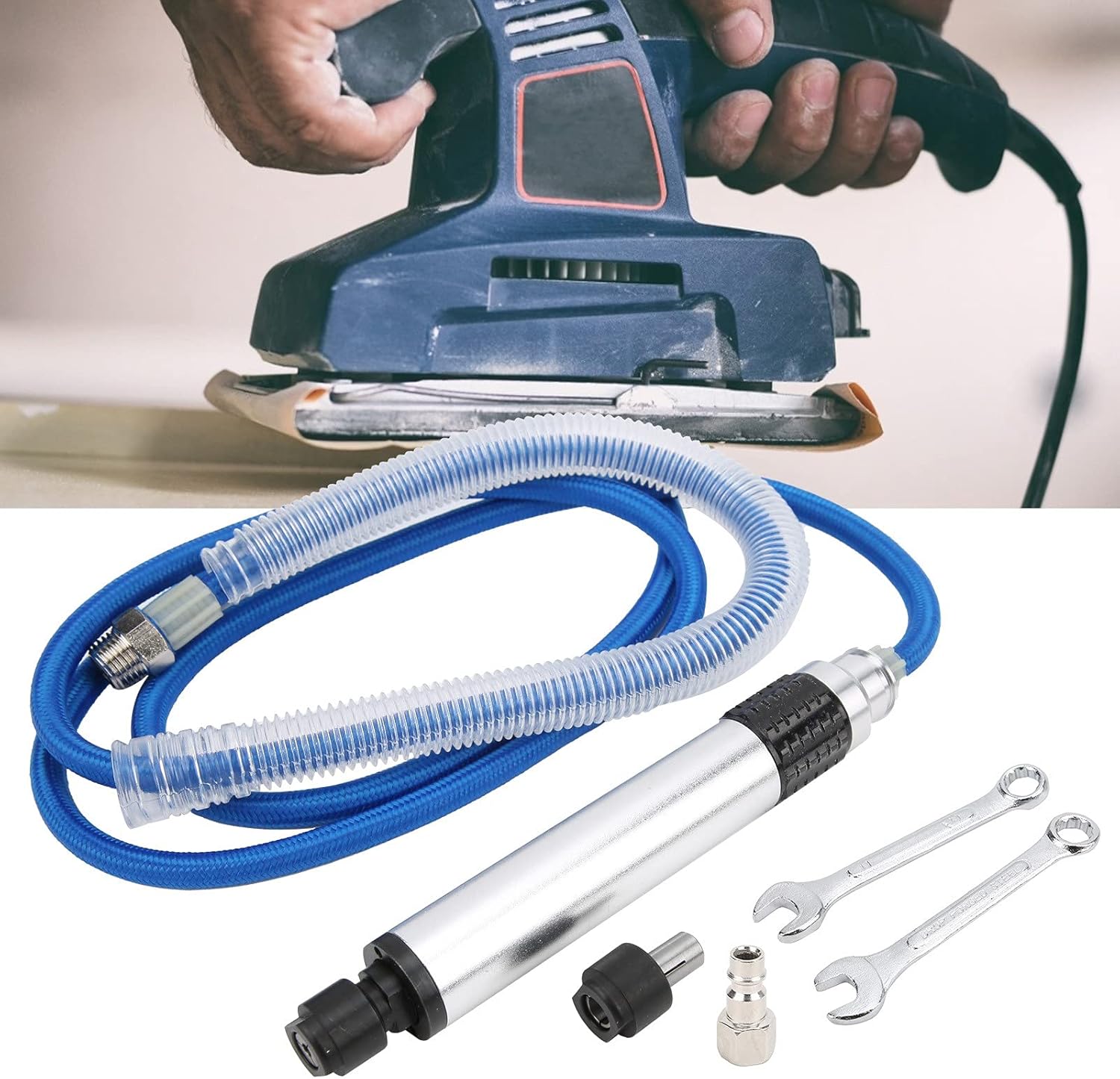 Brilluxa Air Polisher, Pneumatic Polishing Tool and Mini Buffer with Adjustable Speed for Surface Grinding and Metal Finishing KP-609 (US Style)