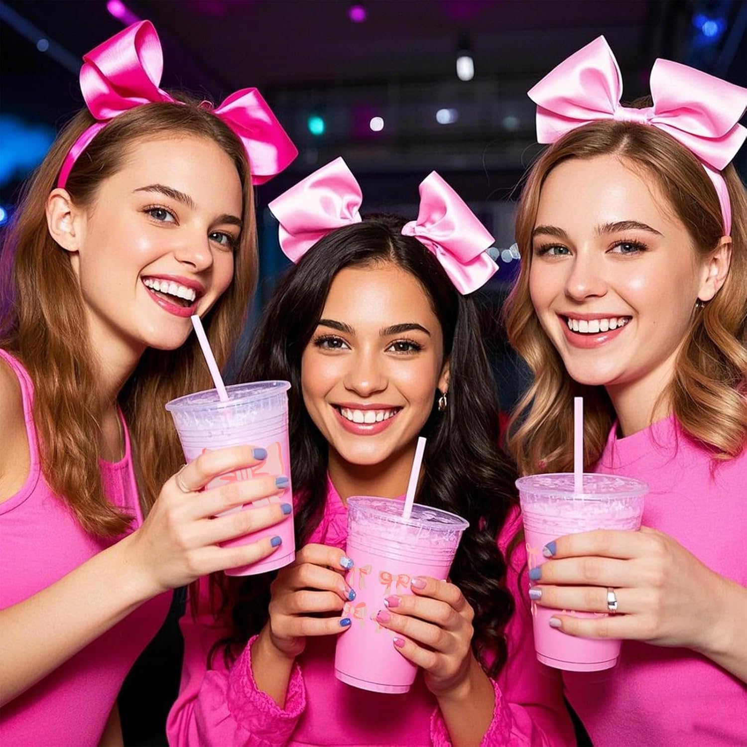 150 Pack Pink Bow Party Plastic Cups 12 oz Coquette Bow Disposable Drinking Cups for Bachelorette Bridal Shower Birthday Party Decorations - Image 6