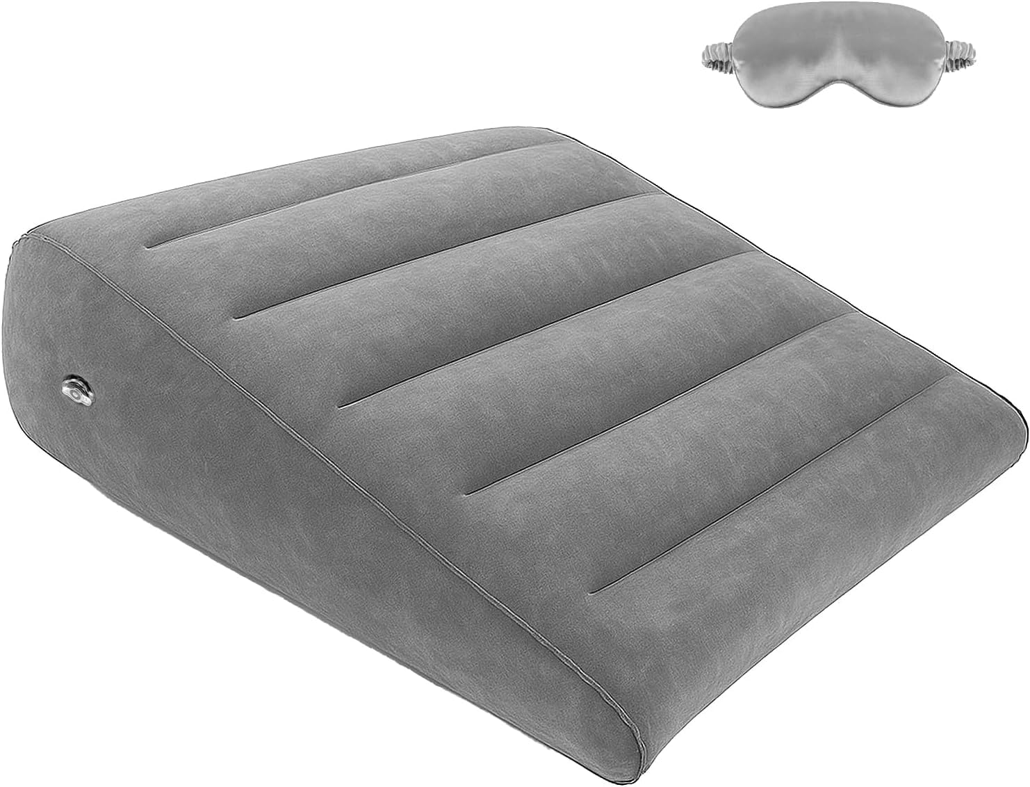 TheClover Inflatable Wedge Pillow for Sleeping - Inflatable Wedge Pillow for Travel,Lightweight, Fast Inflating & Deflating, Comfortable Support for Back & Neck Sitting in Bed（Gery）