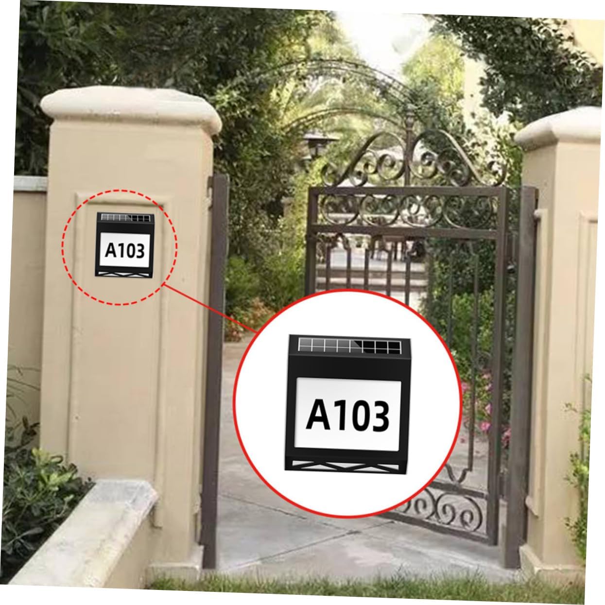 Outdoor Led Solar House Number Sign Light Easy Install Weatherproof White Address Lamp