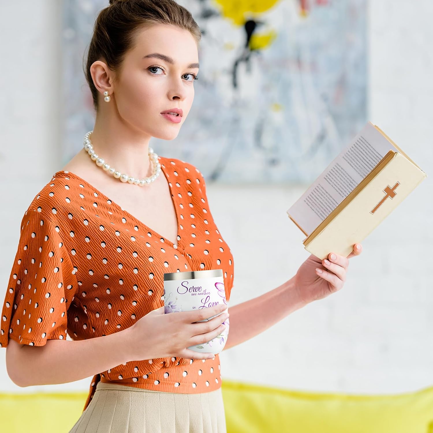 Sliner 4 Pcs Christian Gifts for Women 12 oz Floral Stainless Steel Tumblers with Lid and Straw Inspirations Bible Verse Tumbler for Mom Grandma Women Religious Birthday Mothers Day Church Gifts - Image 6