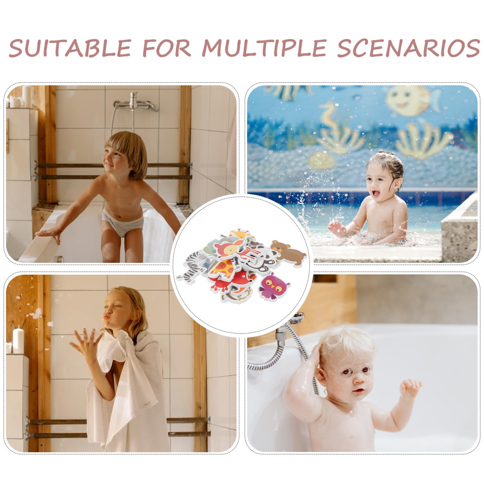 Giocattoli Eva Animali Galleggianti 17 Pezzi per Bagno Bambini | Set Educativo da 17 Pezzi, Facile da Trasportare, per Festa di Compleanno e Party Favors