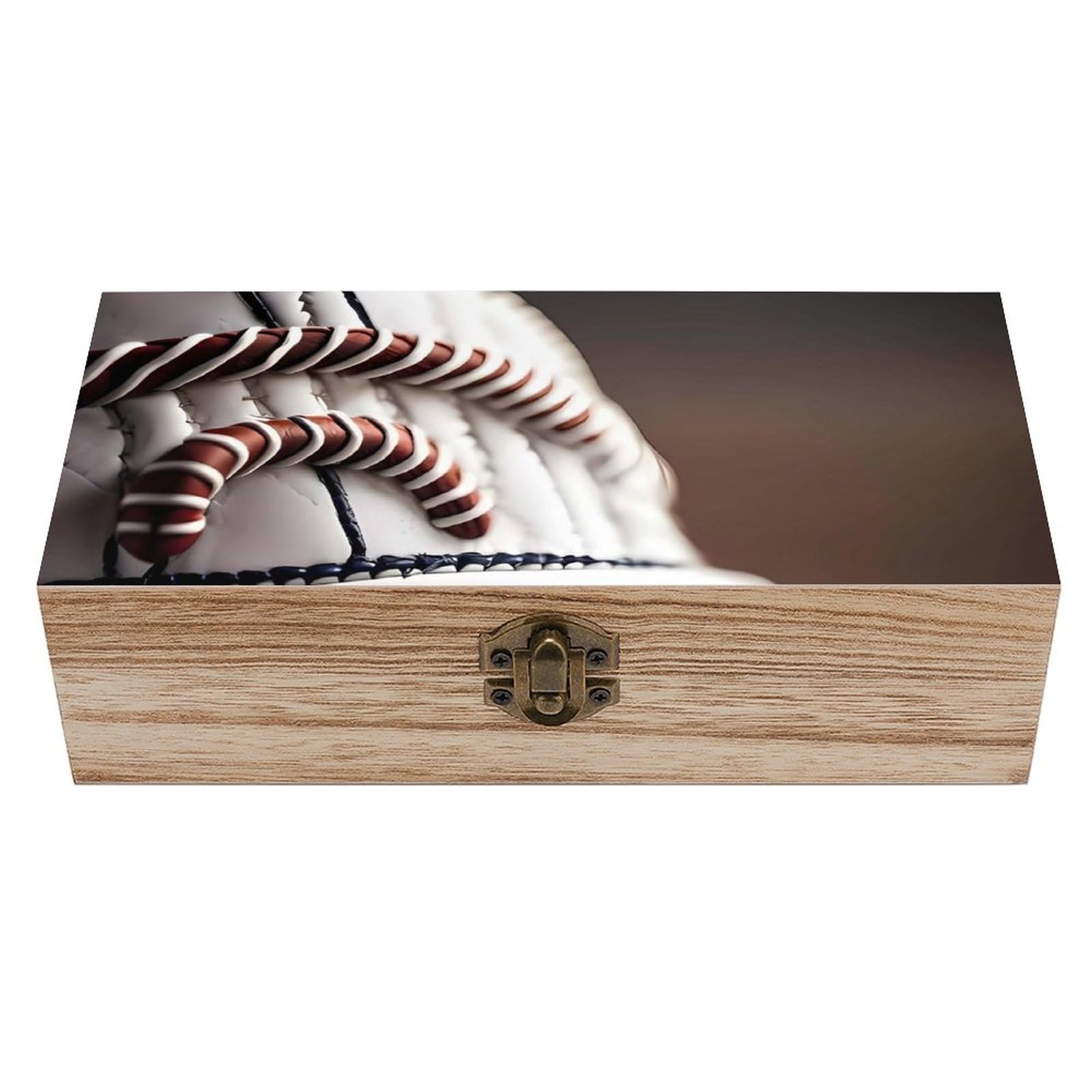 Boîte de rangement en bois idée cadeau baseball avec couvercle pour abriter les précieux bijoux