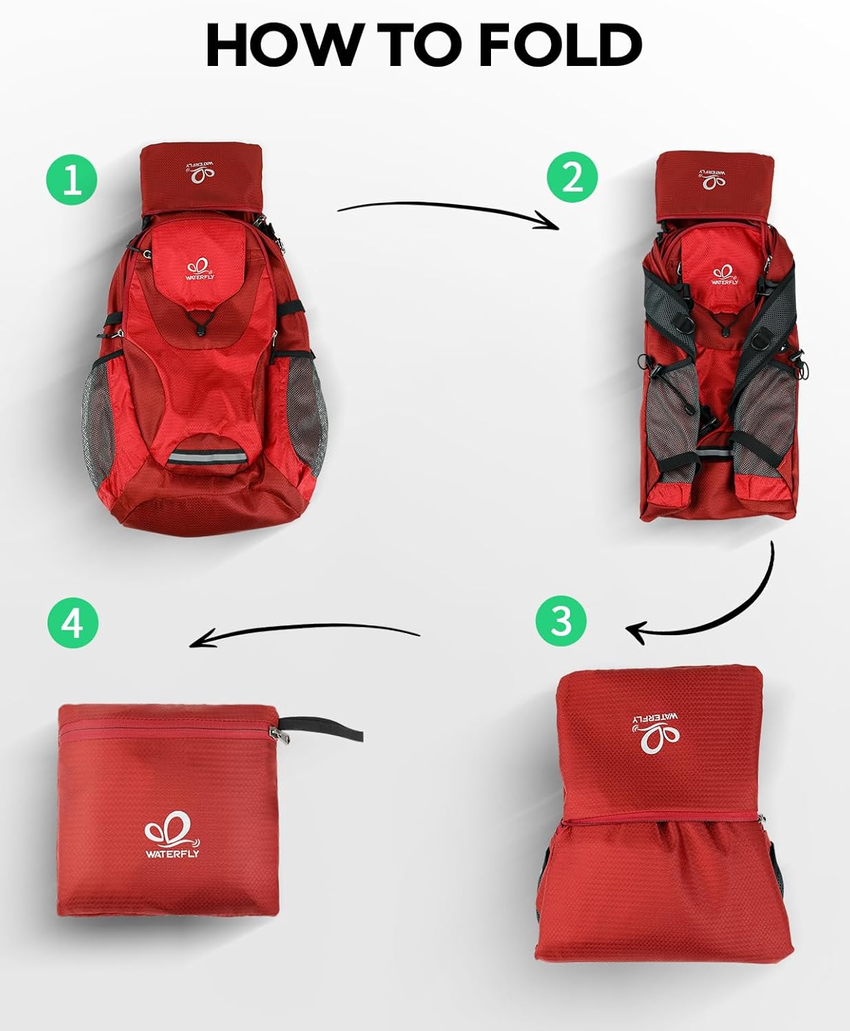 WATERFLY Lightweight Packable Hiking Backpack: 30L Foldable Travel Daypack Ultralight Camping Day Pack for Woman Man - Image 6