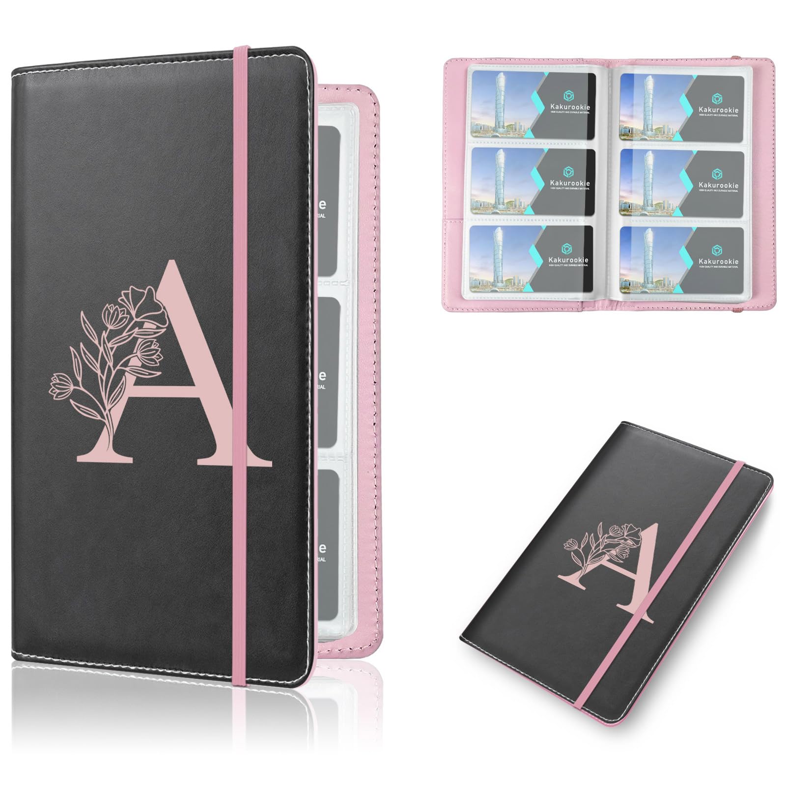 Kakurookie Letter Business Card Book Holder Organizer for Women Men, 240 Card Capacity, Portable Name Card and Credit Card Holder for Professionals (A
