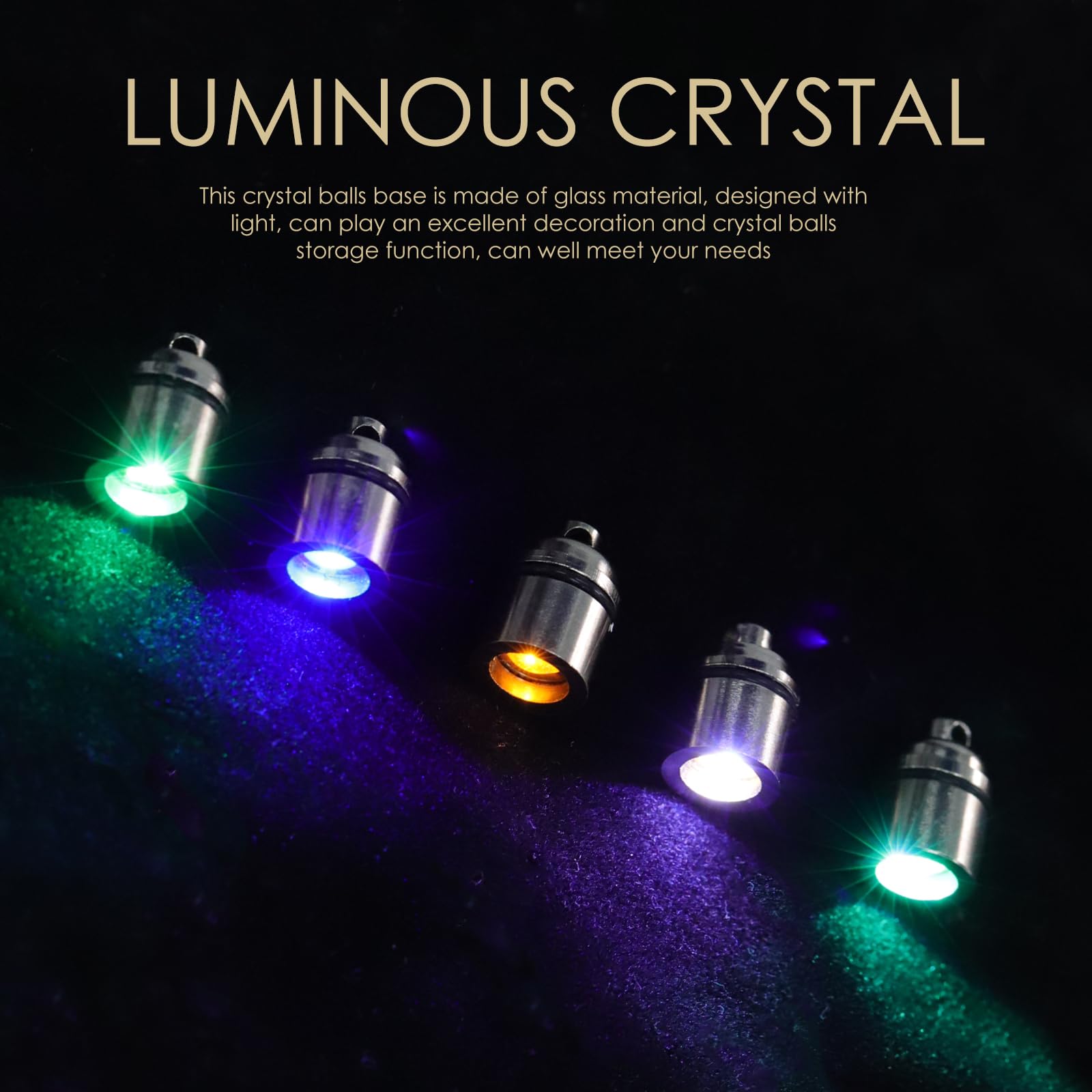 Housoutil Mini LED Keychain Crystal, 9PCS Purse Light, Silver Colorful Flashing Light, Mini LED Torch, Crystal Keychain Accessories - Image 4