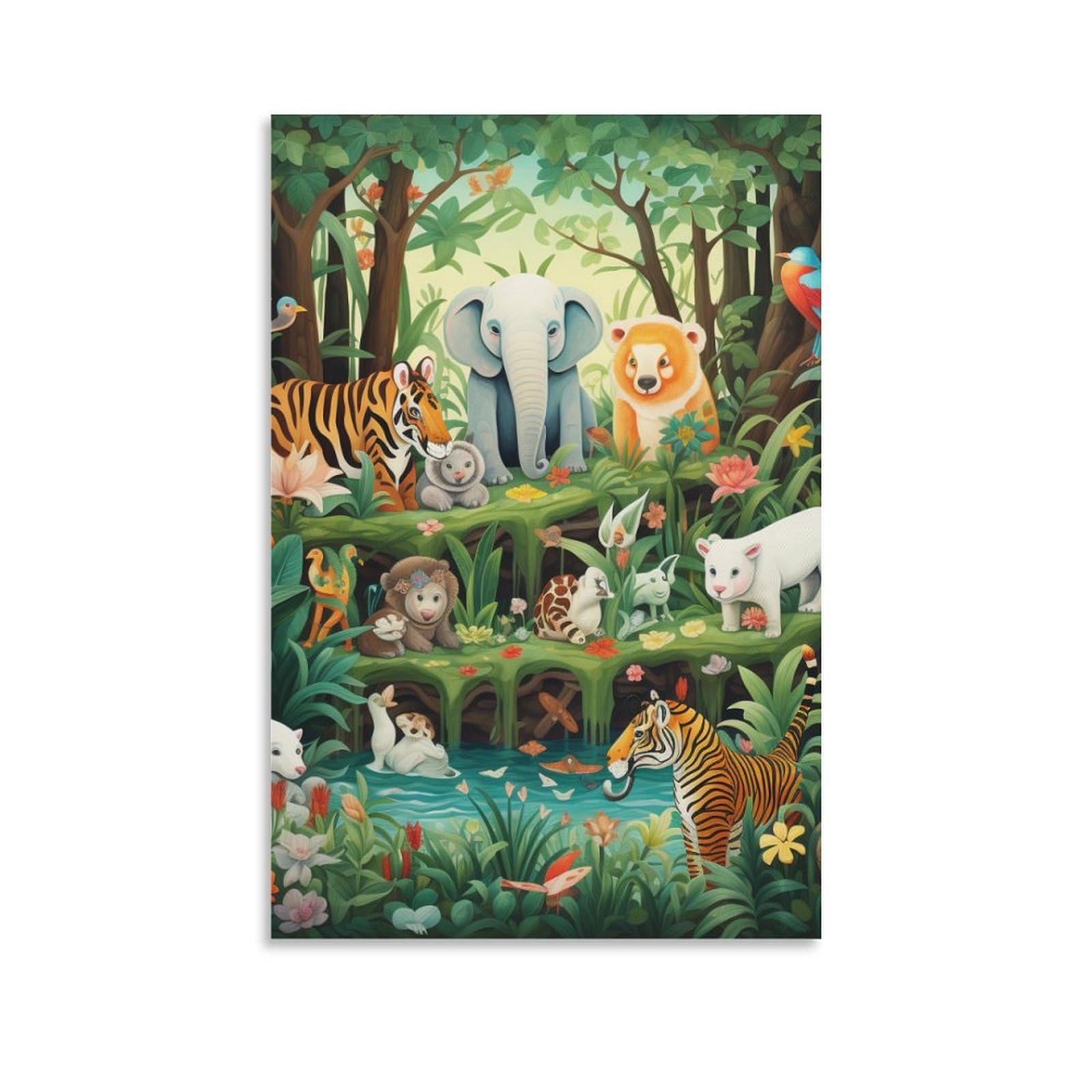 Pinturas murales e impresiones lienzo de animales del bosque de 50x75 cm 6