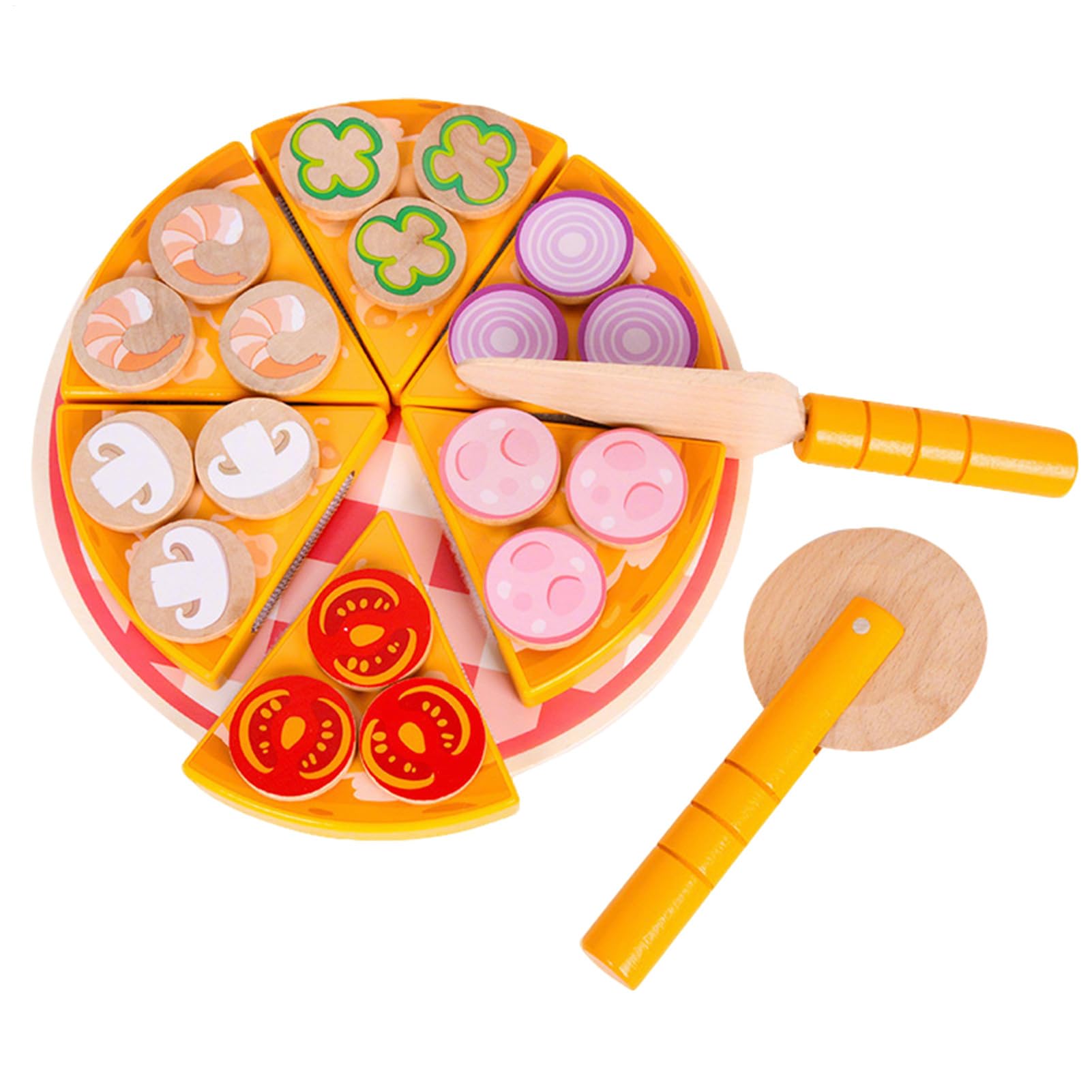 Amazon.co.jp: 木製おもちゃ ピザを作ろう ままごとセット 知育玩具