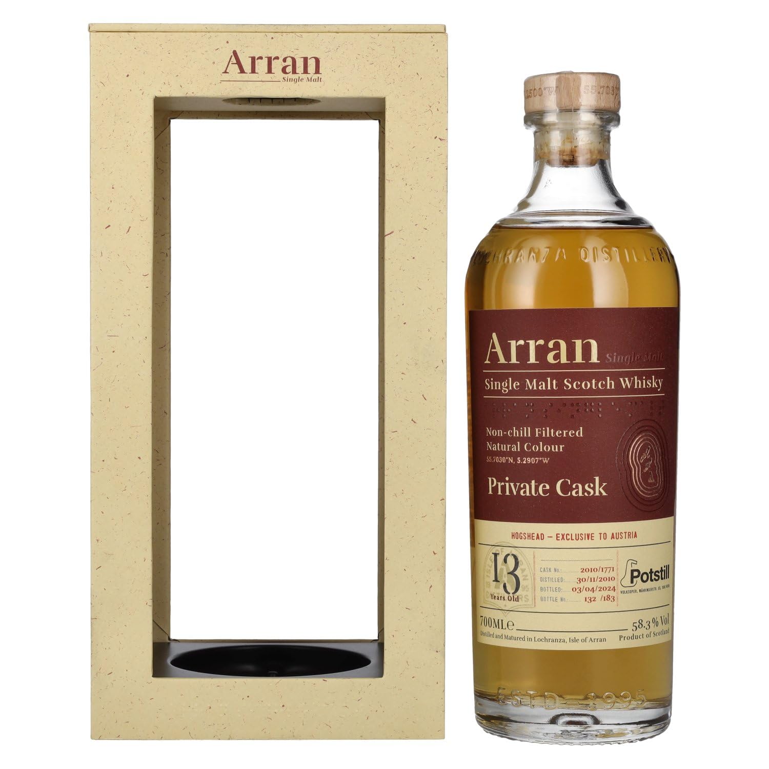 Arran 13 Years Old POTSTILL PRIVATE CASK Single Malt Scotch Whisky