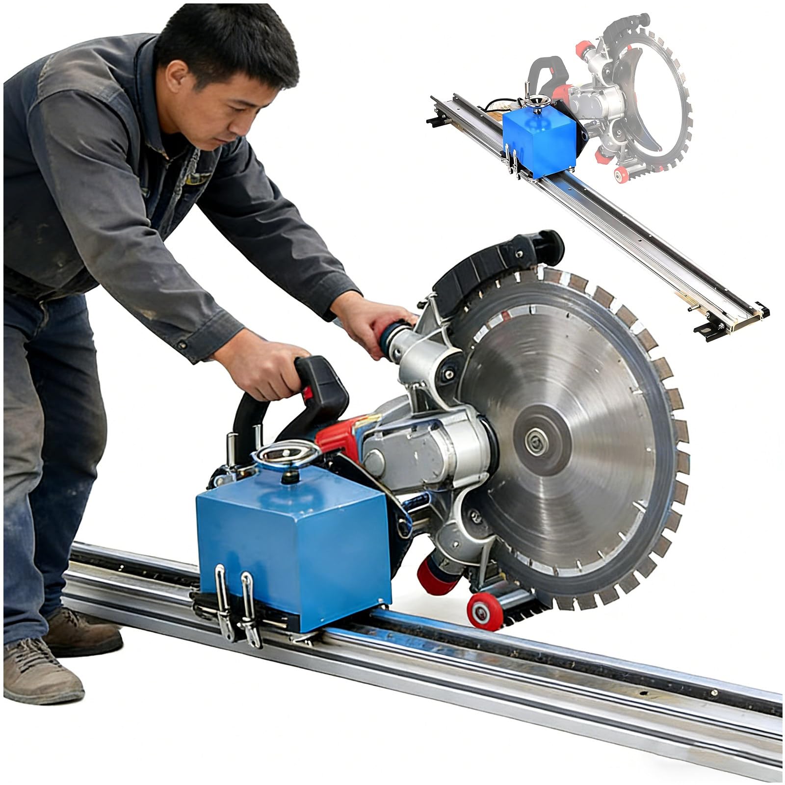 Rail de Guidage Automatique pour Scie Circulaire, Idéal pour La Maçonnerie et Le Carrelage, avec Télécommande. Rail de Guidage Annulaire en Alliage D'aluminium 2.5m/8.2ft