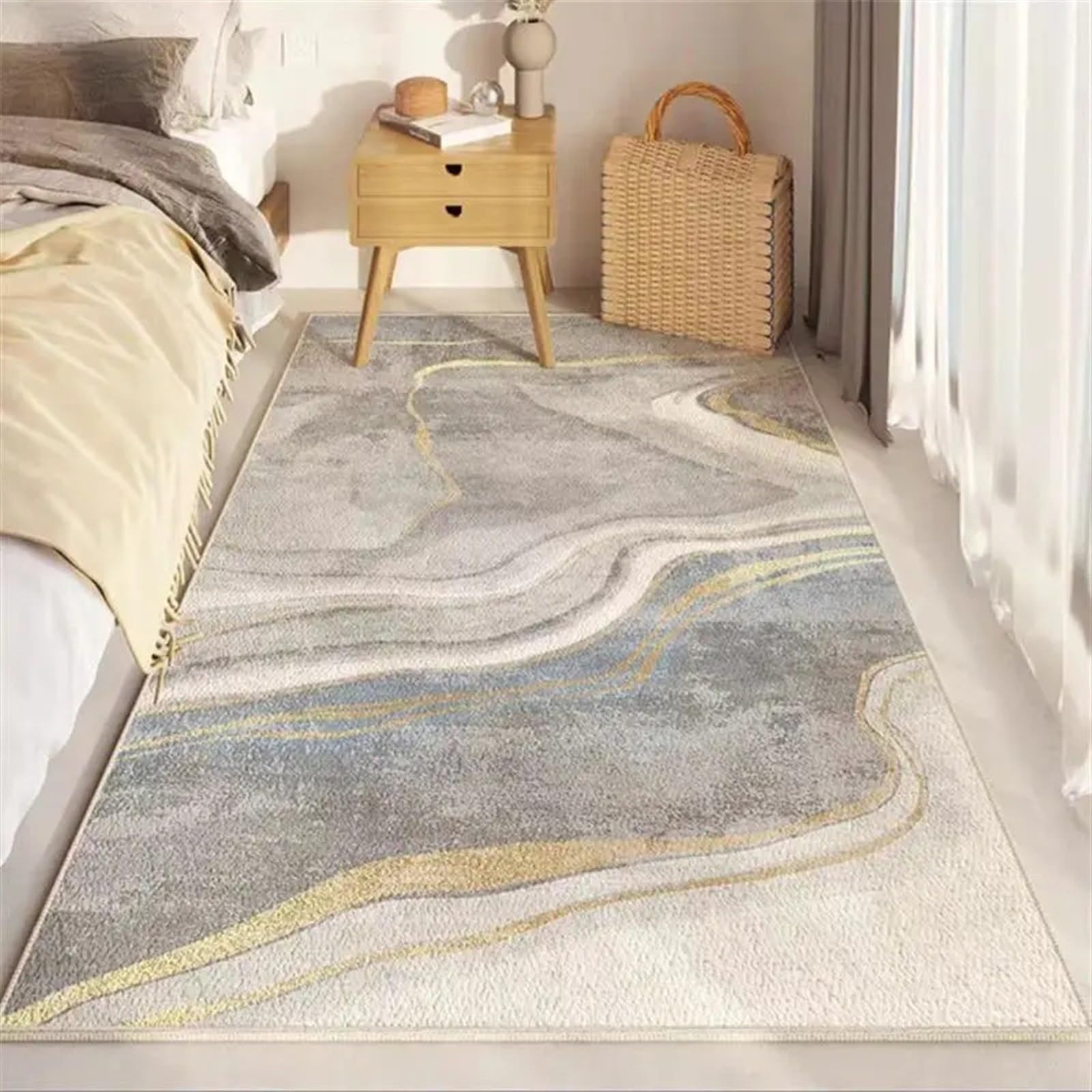 Tapis de salon style crème 40x100cm pour descente de lit et chambre