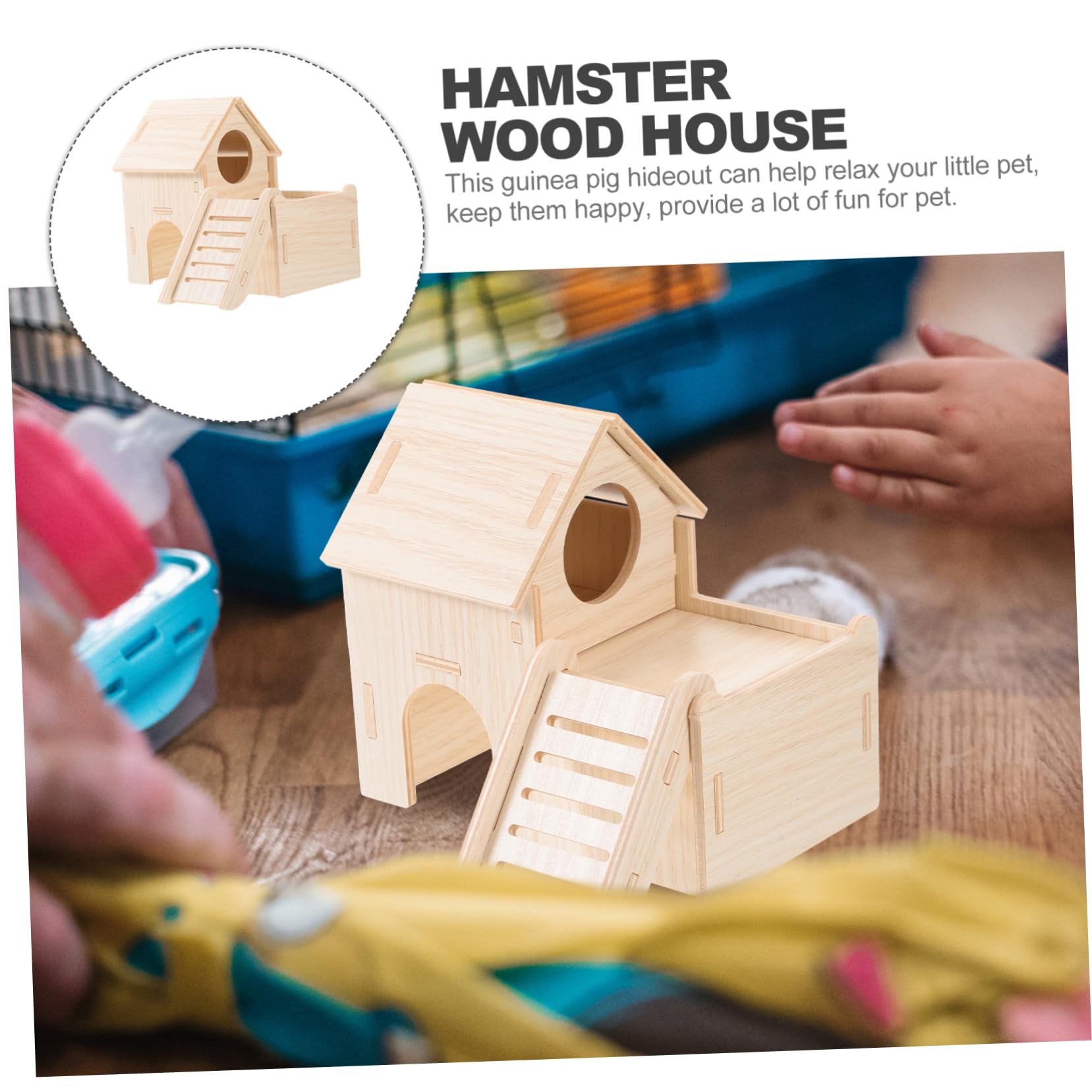 HOLIDYOYO 1Set Hamster Hideout House Multi Wood Hut for Guinea Pig Hedgehog Small Pets Spacious Sturdy Odor Design for Resting Playing