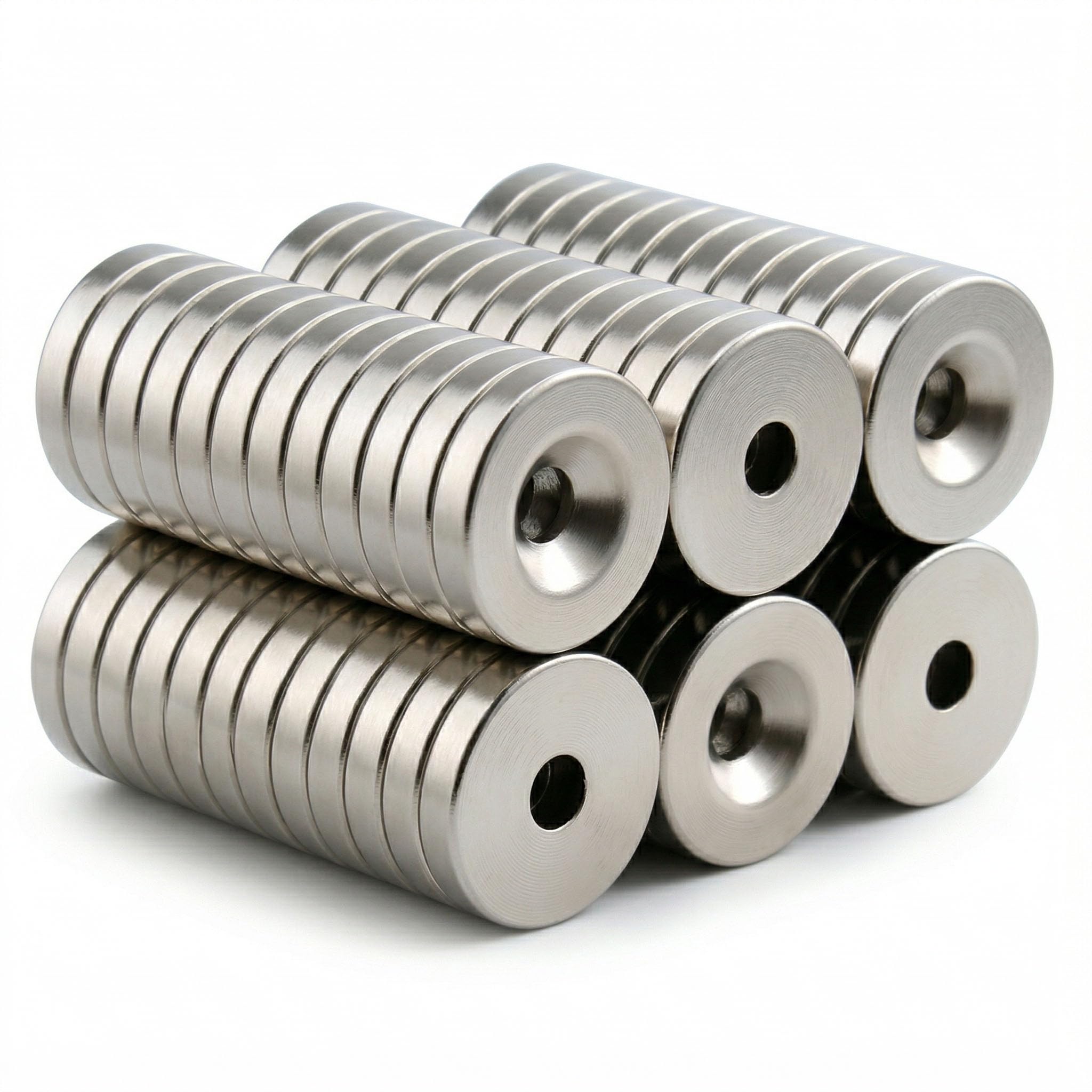 N50 Countersunk Disc Magnets 12x3mm (1/2 x 1/8 inch), 3mm Hole for