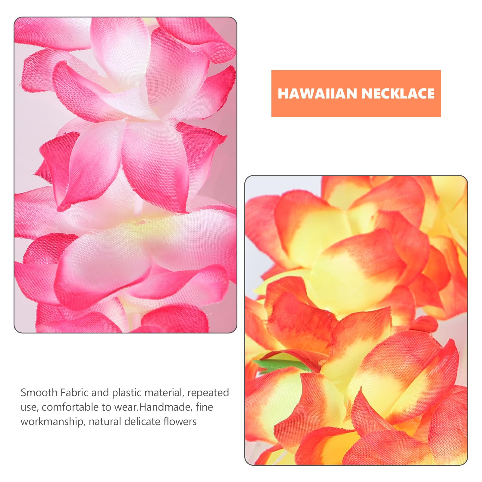 TOPBATHY 12 Pezzi Collane di Fiori Hawaiane per Festa Luau Ghirlanda Spessa e Tessuto Naturale, Accessori Comodi e Resistenti per Adulti in Festa e Fotografia