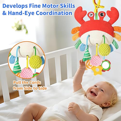 Miniatura 4 de Ivrmtal Car Seat Toys for Babies, Crab Baby Toys 0-6 Months Infant Carseat Hanging Stroller Accessories Sensory Newborn Easter Gift 1 2 3 4 5 6