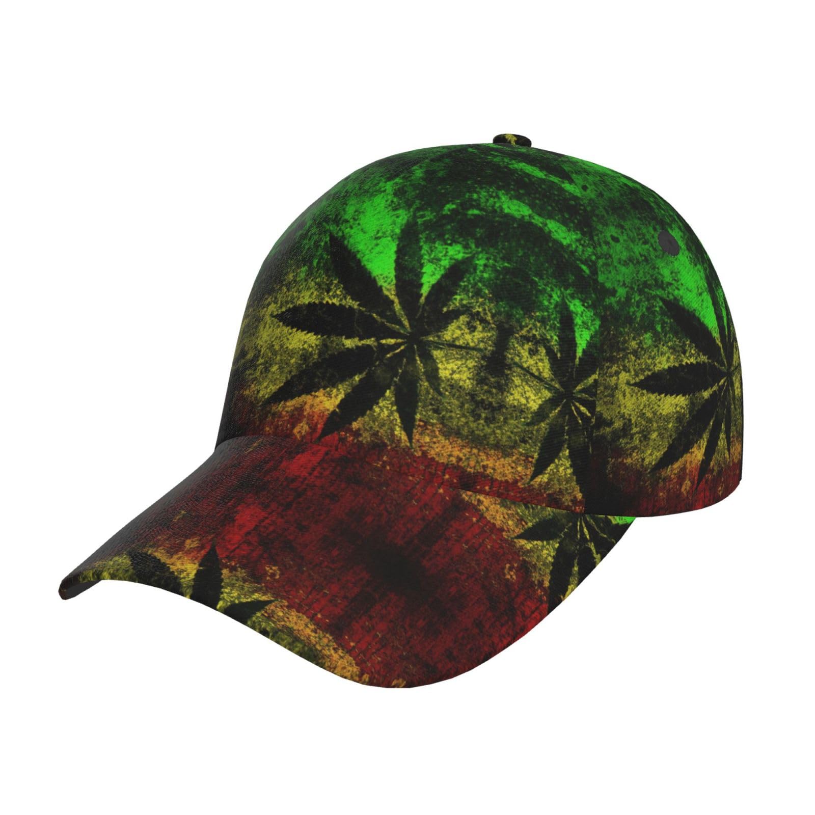 FHIZOAL Jamaica Flag Leaves Classic Baseball Cap Dad Hat Adjustable Breathable Vintage Golf Gym Workout Sports Outdoor Black