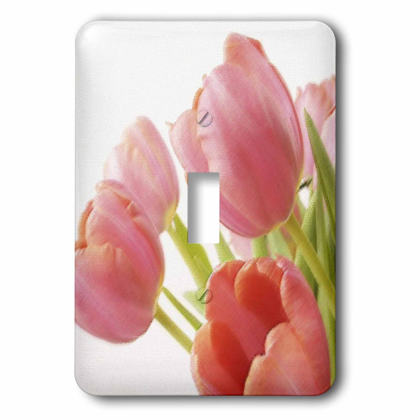 Interrupteur tulipes roses abstrait 3dRose LSP_59793_1 pour masquer les plaques ternes