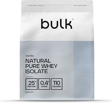 Bulk Natural Pure Whey Isolate Powder, Vanilla, 2.5 kg, 83 Servings