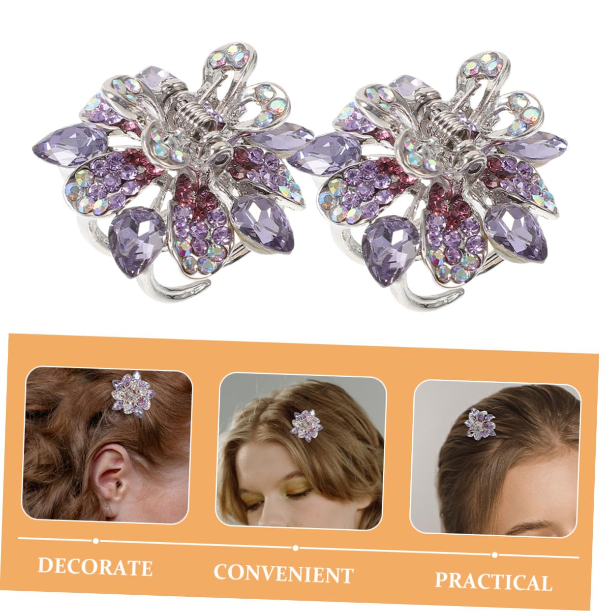 VICASKY 8 Pezzi Mollette Fermagli Piccoli per Sottili Clip per Donne Resistenti e Riutilizzabili per Acconciature e Speciali Confezione