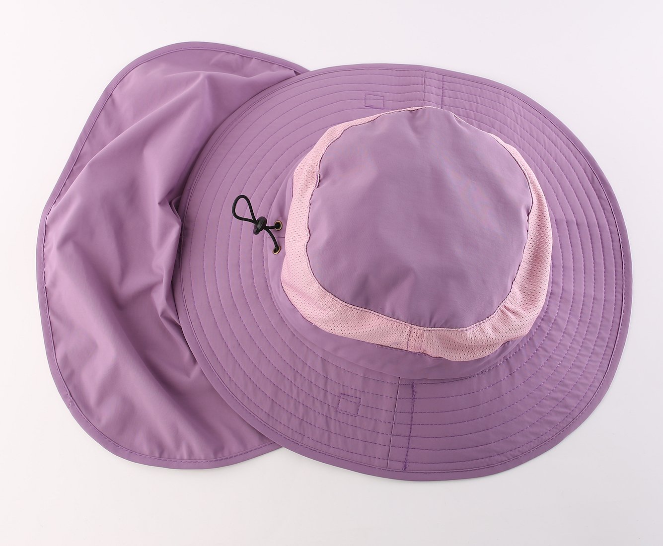Outdoor UPF50+ Mesh Sun Hat Wide Brim Fishing Hat with Neck Flap