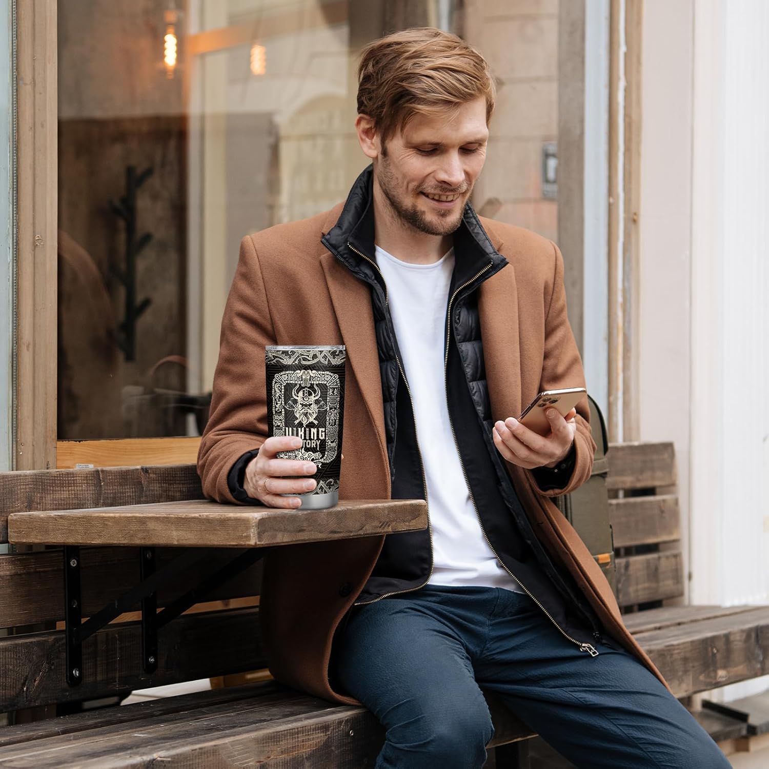 Viking Gifts for Men, 20oz Viking Cup Tumbler for Christmas Birthday Gifts, Cool Gifts for Viking Culture Lovers, Viking Coffee Mugs for Dad Friend - Image 5