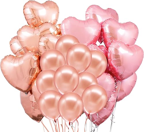 KatchOn, Globos de corazĂłn rosa claro, grandes de 18 pulgadas, paquete de 10, juego de globos de corazĂłn de oro rosa grande, 18 pulgadas, paquete de KatchOn, Globos de corazĂłn rosa claro, grandes de 18 pulgadas, paquete de 10, juego de globos de corazĂłn de oro rosa grande, 18 pulgadas, paquete de