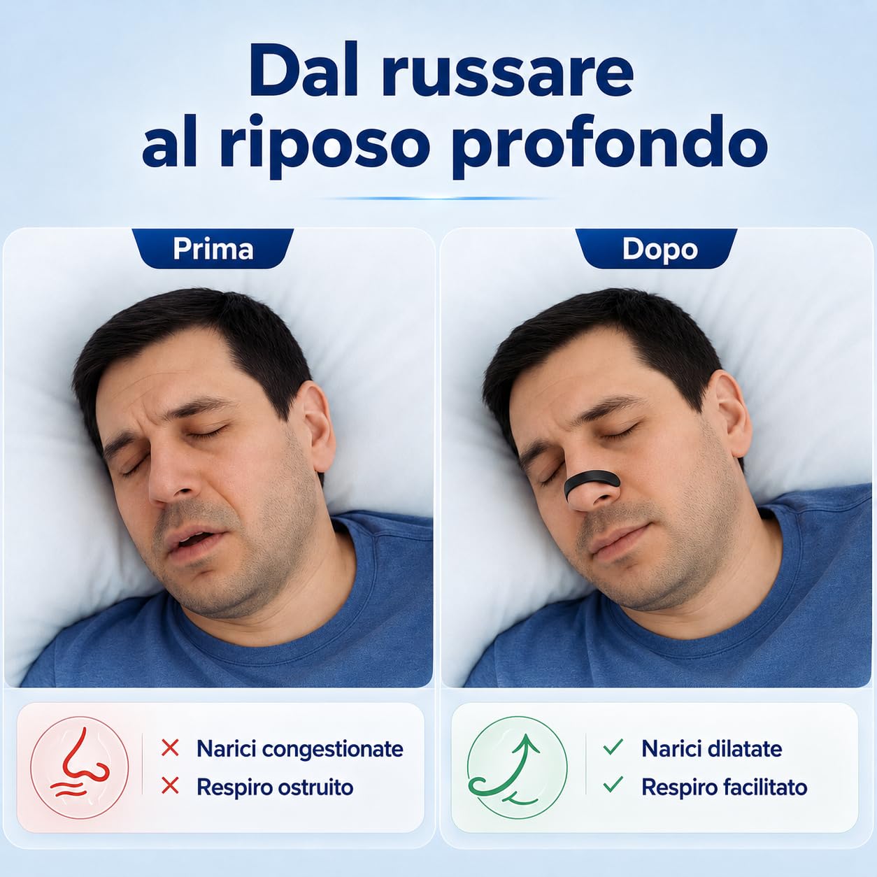 Dilatatore Nasale Magnetico – 60 Cerotti Nasali Magnetici Antirussamento - Divaricatore Nasale con Stecche Riutilizzabili e Applicatore di Precisione – Comfort, Respirazione Libera e Sonno Profondo