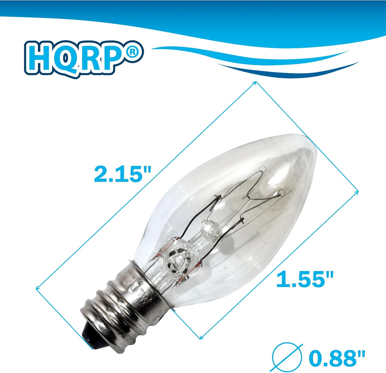 HQRP 4-Pack 15W 120V Light Bulbs Compatible with Better Homes and Gardens Wax Warmers