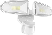 Vista 1 de JJC Luces LED de seguridad de 3700 lúmenes, 32 W, luz de inundación con sensor de movimiento, sensor de movimiento LED, lámpara para exteriores