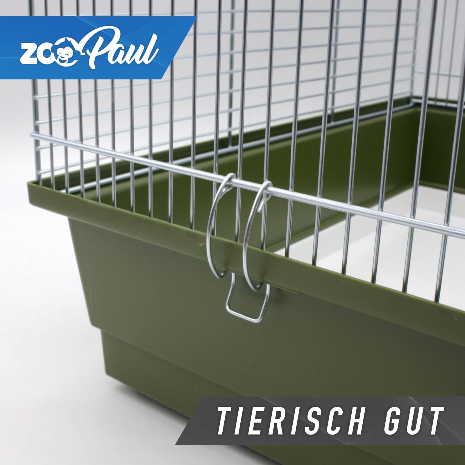 Zoopaul XL Vogelkäfig IZA 2 II olivgrün weiß 52x30x60 cm Wellensittiche Kanarien Käfig