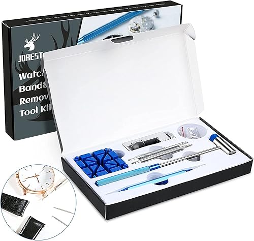 Miniatura 9 de JOREST Kit de herramientas para correa de reloj, kit de reparación para ajuste de correa de reloj, reemplazo y cambio de tamaño, con herramienta de