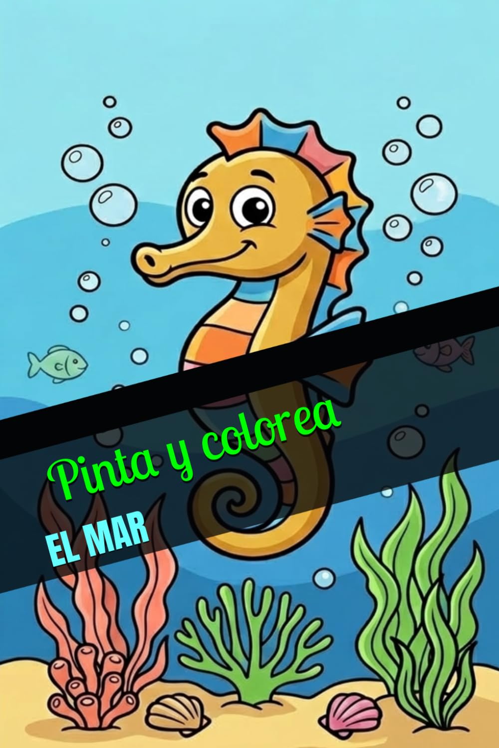 Pinta y colorea: El mar