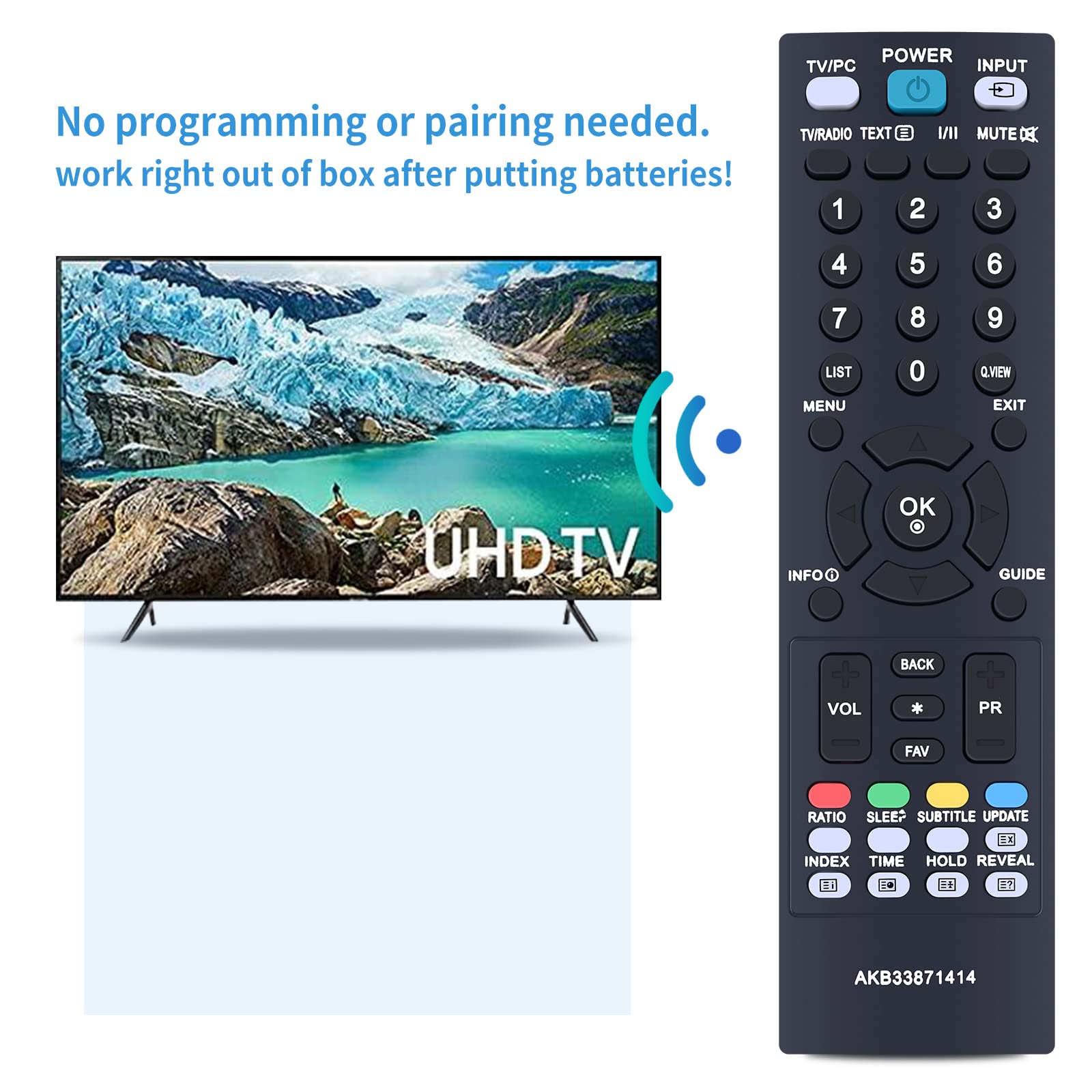 TCNOUMT AKB33871414 Remote Control Replacement for LG TV M197WD-PZ M227WD-PZ M227WDJ M237WD-PZ M237WDP M2394D-PZ - NO Setup Required - Image 4